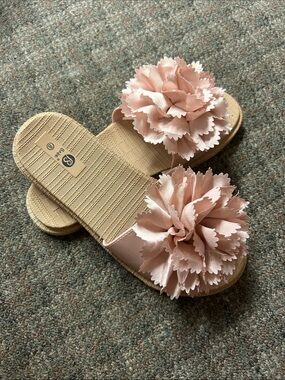 Babe Pink Floral Slide Sandals Size 8